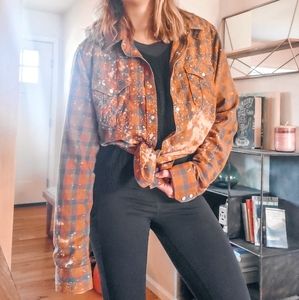 Levi's Bleach Distressed Plaid Button Down Shirt